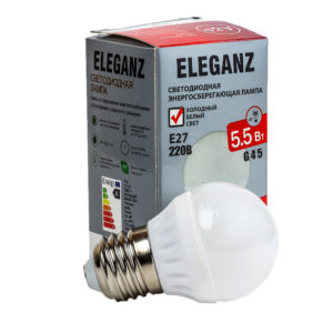 Светодиодная лампа E27 - 5.5Вт шар Eleganz